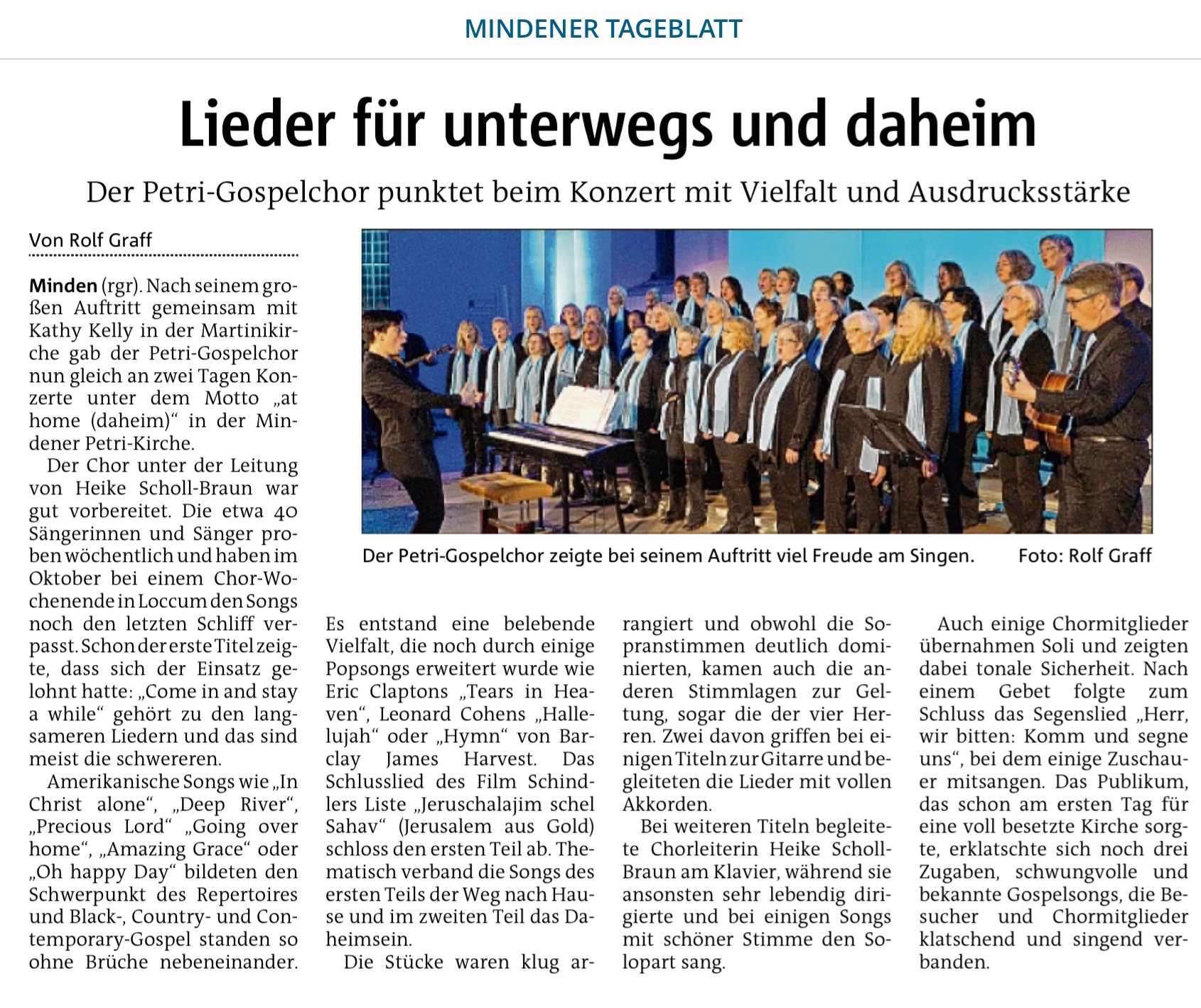 Mindener Tageblatt vom 19.11.2018